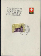 SUISSE - ZURICH / 1958 FEUILLET OFFICIEL AVEC OBLITERATION TEMPORAIRE - Storia Postale