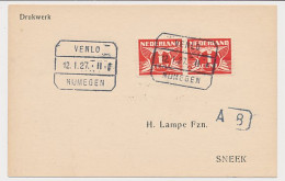 Treinblokstempel : Venlo - Nijmegen II 1927 - Unclassified