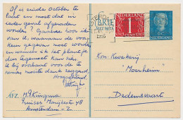 Briefkaart G. 303 V / Bijfrankering Amsterdam - Dedemsvaart 1956 - Ganzsachen