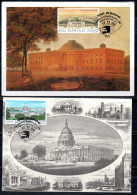 REPUBBLICA DI SAN MARINO 1989 WASHINGTON 1850 WORLD STAMP EXPO89 SERIE COMPLETA SET MAXI MAXIMUM CARD CARTOLINA CARTE - FDC