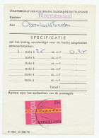 Em. Europa 1971 Port Specificatie Formulier Bloemendaal - Non Classés