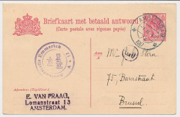 Briefkaart G. 85 I V-krt. Amsterdam - Brussel Belgie 1917 - Postal Stationery