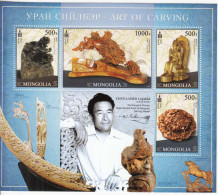 2022 Mongolia CHUVAAMED Art Of Carving  Souvenir Sheet MNH - Mongolie