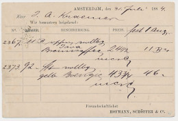 Briefkaart G. 25 Particulier Bedrukt Amsterdam - Duitsland 1884 - Postwaardestukken