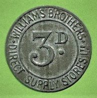 GRANDE BRETAGNE / NECESSITE / 3 PENCE / WILLIAMS BROTHERS / SUPPLY STORES / Ltd - Monedas/ De Necesidad