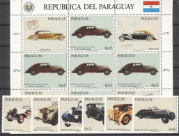 Paraguay 1986, Old Cars, Sheetlet - Paraguay