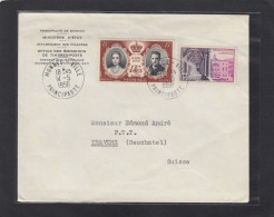 LETTRE DE MONACO VILLE POUR TRAVERS, SUISSE,1956. - Lettres & Documents