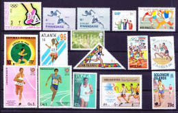 Sports - Athletics Track & Field Events Running  16 Different MNH Stamps Collection Lot - Athlétisme