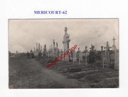 MERICOURT-62-Cimetiere-Tombes-CARTE PHOTO Allemande-GUERRE 14-18-1 WK-MILITARIA- - Soldatenfriedhöfen