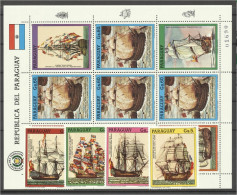 Paraguay 1987, 500th Discovery Of America, Ships, 4val +Sheetlet - Paraguay