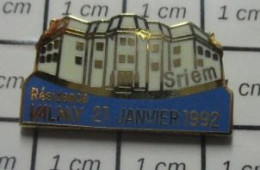 912c Pin's Pins / Beau Et Rare / MARQUES / SRIEM RESIDENCE VALMY 21 JANVIER 1992 Par ITPC - Trademarks