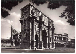 CARTOLINA ROMA ARCO COSTANTINO ANNULLO TARGHETTA AUTOMOBIL CLUB CATANZARO - Altri Monumenti, Edifici