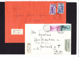 I-160a-ITALIA,Storia Postale,racc.17-3-52 Affr. Italia Lavoro 50+55,racc.expr. 2-11-55 Affr. Italia Lavoro + P.A. 1000 - 1946-60: Poststempel