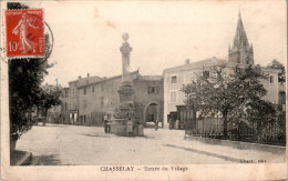 Chasselay Canton De Limonest Entrée Du Village Rhône Dos Vert Cpa Voyagée En 1917 En B.Etat - Sonstige & Ohne Zuordnung