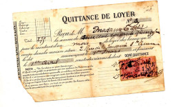 Quittance Loyer Evril 1939 Saint Amand Timbre Fiscal - Autres & Non Classés