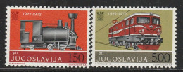 YOUGOSLAVIE- N°1363/4 ** (1972) Chemins De Fer - Unused Stamps