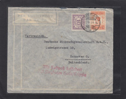 LUFTPOSTBRIEF AUS MEDAN NACH HANNOVER,MIT STEMPEL "MIT LUFTPOST BEFÖRDERT FLUGHAFEN HALLE/LEIPZIG,1934. - Netherlands Indies