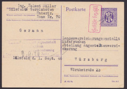 GS: P903 I, O, Bedarf ""Lülsfeld Bei Gerolzhofen", 1946, Roter Ra "Gebühr Bezahlt", Handschr. Entwertung, Mittelbug - Cartas & Documentos