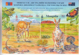 2022 Mongolia Links With Australia Kangaroo Butterflies  Souvenir Sheets MNH - Mongolië