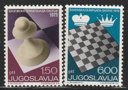 YOUGOSLAVIE- N°1366/7 ** (1972) Echecs - Neufs