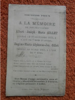 Faire-part Décés à La Mémoire De Nos Chéris Bébé De 7 Mois En 1873 Et Bébé De 9 Mois En 1869 Aubel - Overlijden