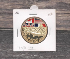 Médaille Souvenirs&Patrimoine : D.DAY - Version III (couleur Or) - Other & Unclassified