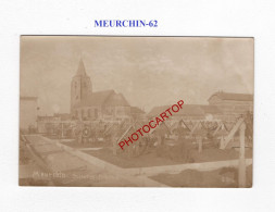MEURCHIN-62-Cimetiere-Tombes-CARTE PHOTO Allemande-GUERRE 14-18-1 WK-MILITARIA- - Cimetières Militaires
