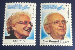 Uruguay 2015 Famous People, Ida Holz Y D. Vidart, Sc 2528/9, Y 2759/0, MNH. - Uruguay