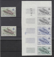 YT 1228 A , NON DENTELE + ESSAI COULEUR  BANDE DE 5 BdF  NEUF** STAMPS BRIEFMARKEN - 1951-1960