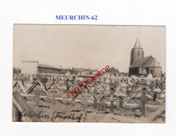 MEURCHIN-62-Cimetiere-Tombes-CARTE PHOTO Allemande-GUERRE 14-18-1 WK-MILITARIA- - Cimetières Militaires