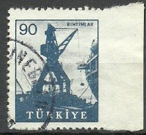 Turkey; 1959 Pictorial Postage Stamp 90 K. ERROR "Imperf. Edge" - Used Stamps