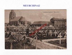 MEURCHIN-62-Cimetiere-Tombes-CARTE Imprimee Allemande-GUERRE 14-18-1 WK-MILITARIA- - War Cemeteries