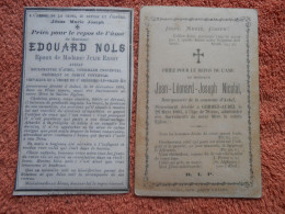 2 Faire-part Décés En 1885 Et En 1891 Bourgmestre D'Aubel - Esquela
