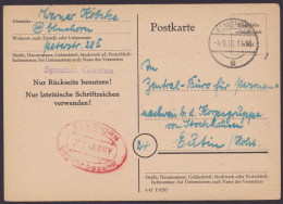 GS:  P764 I, O, Bedarf "Elmshorn", 4.9.45, Rotes Oval "Gebühr Bezahlt" - Cartas & Documentos