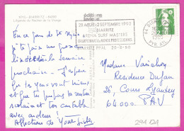 294124 / France - BIARRITZ Legende Du Rocher De La Vierge PC 1990 USED 2.10 Fr. Marianne De Briat Flamme "Sport Surfing - Cartas & Documentos