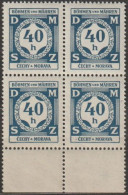 15/ Pof. SL 2, Grey Blue, Border 4-block - Unused Stamps