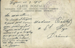 FRANCE CARTE FM SERVICE DE SANTE LYON ( RHONE ) POUR ST UZE ( DROME ) DE 1916 LETTRE COVER - WW I