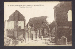 CP DPT 62 - PONT A VENDIN - RUE DE L'EGLISE APRES LA GUERRE - Other & Unclassified