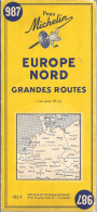 CARTE-ROUTIERE-MICHELIN-N°987-1955-ALLEMAGNE-BENELUX-AUTRICHE-GD-ROUTES-Imp Dechaux--Pt Coupures Aux PlisBE - Carte Stradali