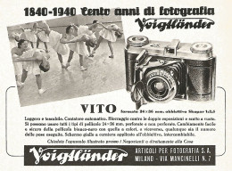 Voigtlander - Vito Con Obbiettivo Skopar - Pubblicità Del 1940 - Advert - Advertising