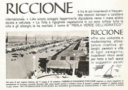 Azienda Di Soggiorno Di RICCIONE - Pubblicità Del 1940 - Vintage Advert - Advertising