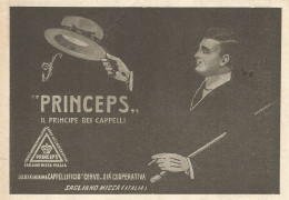 PRINCEPS Il Principe Dei Cappelli - Pubblicità Del 1923 - Vintage Advert - Advertising