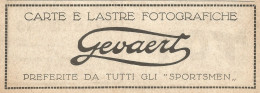 Carte E Lastre Fotografiche GEVAERT - Pubblicità Del 1923 - Vintage Advert - Advertising