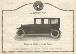 BIANCHI 16 - Limousine Doppia A Guida Interna - Pubblicità Del 1923 -Ad - Advertising