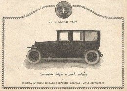 BIANCHI 16 - Limousine Doppia A Guida Interna - Pubblicità Del 1923 -Ad - Advertising