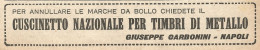 Cuscinetto Per Timbri Di Metallo - Pubblicità Del 1923 - Vintage Advert - Advertising