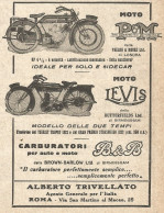 Motocicli PM E LEVIS - Pubblicità Del 1923 - Vintage Advertising - Pubblicitari