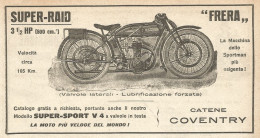 Moto Super-Raid FRERA - Pubblicità Del 1923 - Vintage Advertising - Pubblicitari