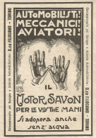 Motor Savon Per Le Vostre Mani - Pubblicità Del 1923 - Vintage Advertising - Pubblicitari