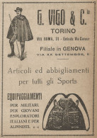 G. VIGO & C. Torino - Abbigliamento Per Sports - Pubblicità Del 1917 - Ad - Pubblicitari